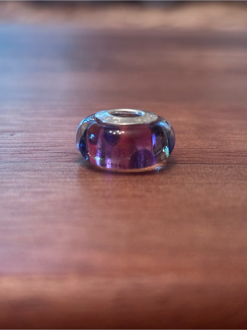 Chamilia Purple Glass Charm Bead for Women Jewelry